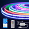 Fosingut Striscia LED COB RGB IC 2 metri,5V USB RGB Smart IC Strisce LED Adesive Pixel indirizzabile,Luci LED TV Retroilluminazione con Telecomando/Modalità musica per Feste,Camera,PC,Casa DIY Deco
