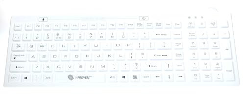 ProMet Clean Washable UK Layout Rigid Silicone Keyboard. White. IP66. For Clean Rooms Full Size On - Off switch. USB connection