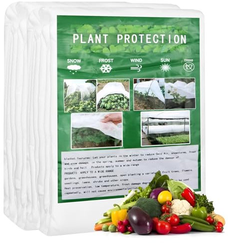 Scettar Tessuto Non Tessuto per Piante, Traspirante 35 g/m² Telo Serra Trasparente per Resistente al Gelo e agli Insetti, Bianco Permeabile Telo TNT Tessuto per Serra, Giardini Piantare (2 x 5 m)