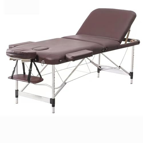 CAFIEDR Table de Massage Pliante portative réglable en Aluminium à 3 Sections pour Spa, avec Pieds en Aluminium Accessoires de Sac de Transport(B)