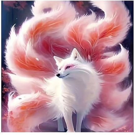 DCIDBEI 5D Diamond Malerei Set 40x40cm Malen nach Zahlen Fuchs Diamant Painting Bilder Fuchs Diamond Painting Fox Strass Stickerei Kreuzstich Mosaik ErwachseneAnfänger Neunschwänziger Fox