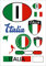 Daged Italien Aufkleber Karte Stickerbogen - PKW Auto Fahne AK