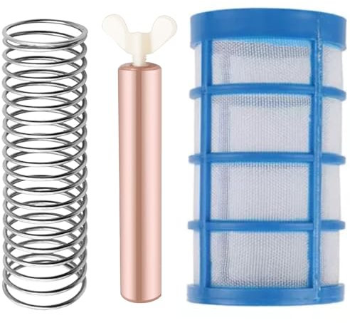 Kit de reemplazo de cobre ionizador de piscina con 4.1x0.6 ánodo de cobre, skimmer de canasta y resorte, ánodo de cobre fácil de usar para el ionizador de la piscina ánodo de cobre para el ionizador