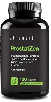 ProstatZen con Aceites de Saw Palmetto y Calabaza, Extracto de Ortiga, Licopeno, Zinc y Selenio - Fórmula en Sinergia para la Salud Masculina - 120 Cápsulas Blandas - Zenement