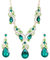 FDEETY Schmuckset Grün Strass Halskette Ohrringe Sets Luxus Exquisit Schmuck Set Braut Hochzeit Party für Damen und Mädchen
