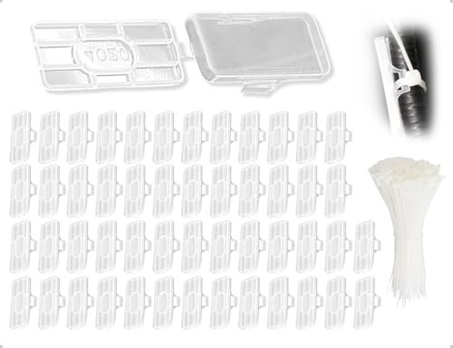 AOYEGIC 50 Stück Kabeletiketten,Wasserdichtes Kabel Beschriftung,Transparenter Kabelbeschriftung,Kabelmarkierer,kabelkennzeichnung mit Kabelbinder,für Kennzeichnung und Sortierung von Kabeln(40*20 mm)