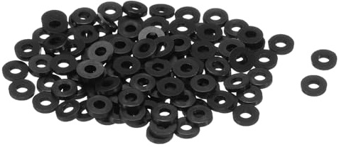 QUARKZMAN 120Pcs M2 Rondelles Plates 2mm ID 5mm OD 1mm Épaisseur Noir | en Nylon, Rondelle Lisse Joints en Plastique, Joint d'Étanchéité Entretoise Anneau