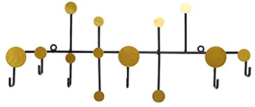 Kcvzitrds À Pois Fer Forgé DéCoratif Mural Porte-CléS Crochet de Rangement Mural Crochet en Fer pour L'EntréE de Porte Le Porche Or et Noir