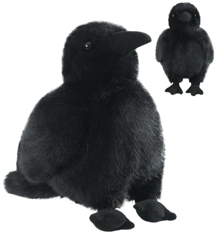 jopiuieo Realistische Krähe Plüsch, Nette Schwarze Krähe, Plüsch Kissen Spielzeug, Weiche Vogel RabePlüsch Puppe FürJungen Mädchen Kinder Schwarz Ostern