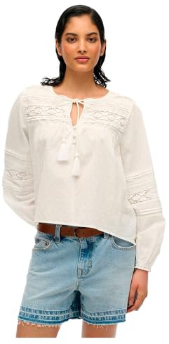 Superdry Damen Ibiza Spitzenbluse