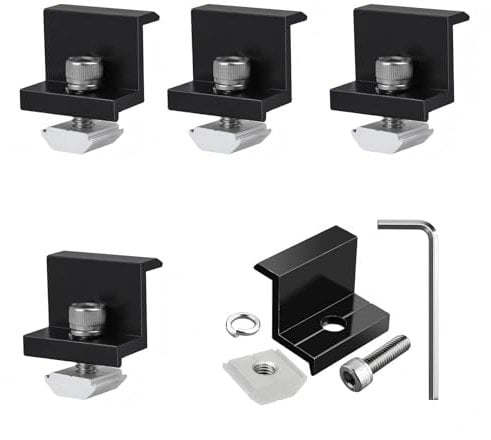 4 Stück Solarpanel Halterung Verstellbar,Solar Endklemme 35 MM,Z Winkel Befestigung Solarmodul,PV Modul Halterung, für Balkonkraftwerk,Dach,Camping,Wohnmobil