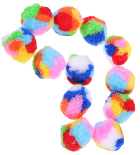 VICASKY 20 pièces Balles Colorées pour de Jouets Interactifs Laine Arc Ciel pour Intérieur