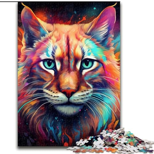 Puzzle für Erwachsene, 1000 Teile, buntes Luchs-Puzzle aus Pappe, pädagogisches und unterhaltsames Indoor-Spiel zur Heimdekoration (Größe 26x38cm)