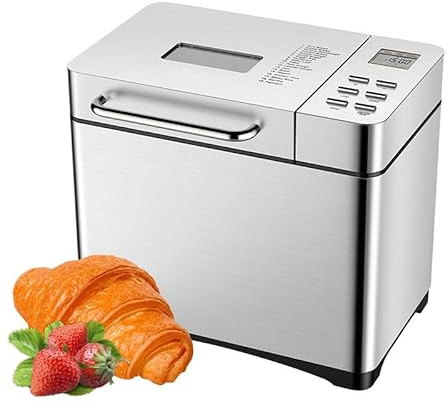 Bread Maker with Fruit Nut Dispenser, Nonstick Ceramic Pan & Digital Touch Panel for Homemade Bread