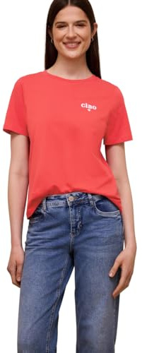 Damen Basic T-Shirt mit Detailprint