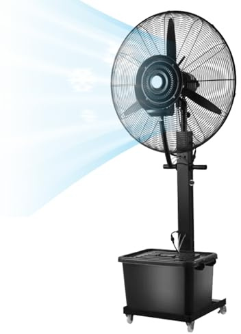 Ventilatore nebulizzatore esterno con nebbia d'acqua, ventilatore permanente ad alta velocità con 3 velocità per uso domestico, ufficio e industriale