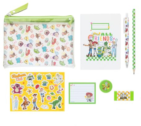 Grupo Erik Disney Pixar Toy Story Schreibwaren A6 Notizbücher | Federmäppchen Groß mit Radiergummi, Aufkleber, Bleistift, Notizzettel, Spitzer - Disney Fanartikel
