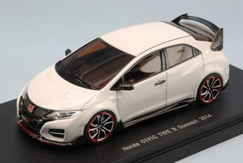 Ebbro Honda Civic Type R Concept 2014 White 1:43 Modellino Die Cast Auto für Erwachsene, Modellbau-Enthusiasten, Sammler, Mädchen und Jungen ab 14 Jahren