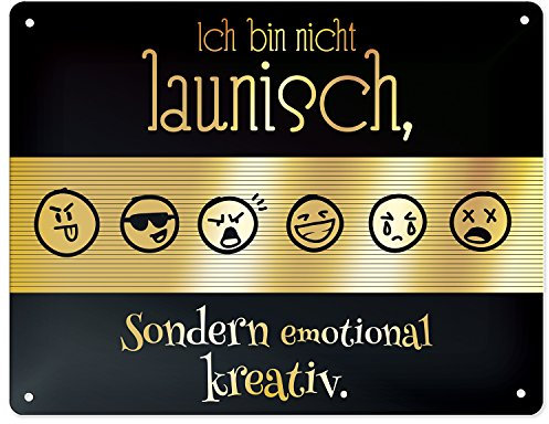 Black Chili 45003 Blechschild Ich bin nicht launisch …, 17 cm x 22 cm, Geschenkartikel
