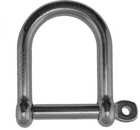 US STAINLESS Schäkel aus Edelstahl 316, breit, 8 mm, Marinequalität