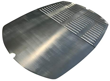 Grillrost + Grillplatte Kombination 2-teilig, Edelstahl V2A 1.4301 für Grills Weber Q300 Q320 Q3000 Q3100 / Q 300 Q 320 Q 3000 Q 3100 Q 3200