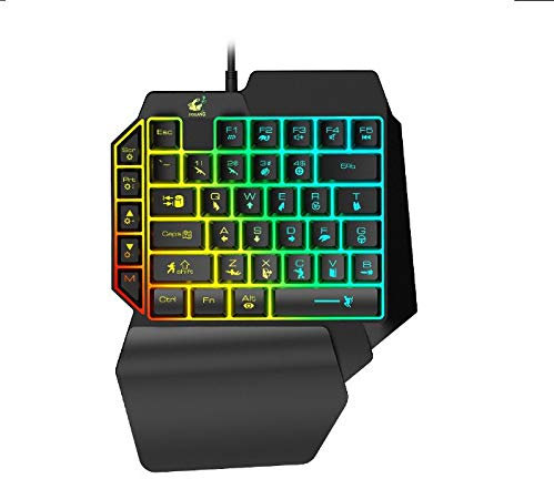 Shot Case Mini Gamer-Tastatur USB für Mac Apple Pad LED Pubg beleuchtet QWERTY schwarz