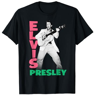 ELVIS PRESLEY Herren Elvis Presley Offiziell Lizenziertes Design Schwarz S T-Shirt