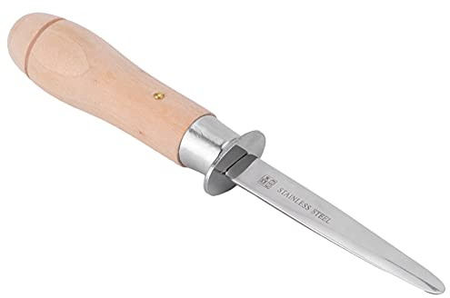 AMONIDA Couteau à huîtres, ouvre-huîtres en Acier Inoxydable Durable + Bois résistant à l'usure pour la Cuisine du Restaurant