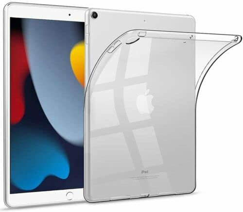 Silicone Gel Case for Apple iPad 9th Generation 2021, 8th Generation 2020 & 7th Generation 2019, 10.2-inch Slim, Soft, Transparent Cover, 10.2” TPU Back Cover