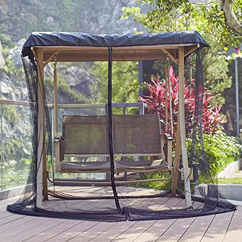 JIEXUHDE Zanzariera per Dondolo da Giardino, Impermeabile Copertura Zanzariera per Esterno Giardino Patio Balcone, Zanzariera in Rete di Poliestere con Apertura a Cerniera(Size:185x125x200cm)