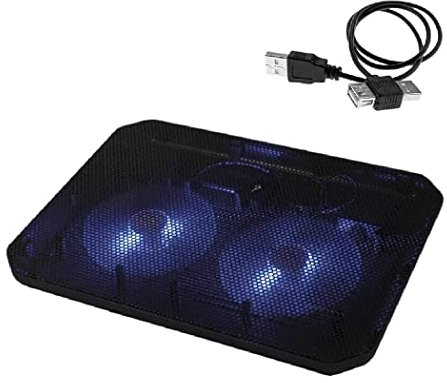 Base Refrigeradora Portátil con Ventiladores Silenciosos | Soporte para Ordenador Portátil, Base Enfriadora PC Gran Compatibilidad | Puerto USB - 2W - Color Negro
