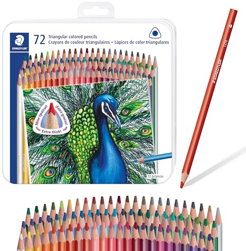 Staedtler Buntstifte, dreieckiger Schaft, 4 mm, 72 Stück (1278CM72A6)