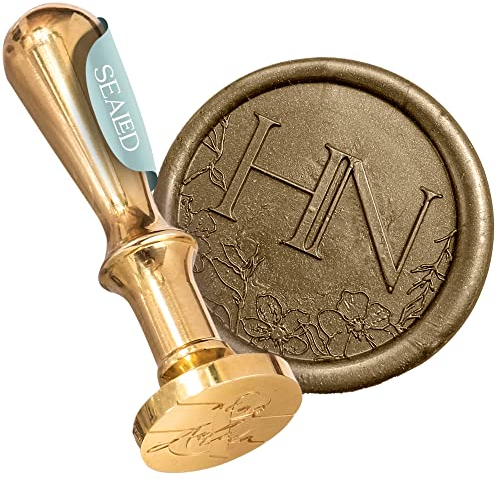 SEALED® Personalisierter Siegelstempel mit Wunschinitialen für Hochzeit und besondere Anlässe - Eleganter Wachssiegel Stempel mit 2 Buchstaben
