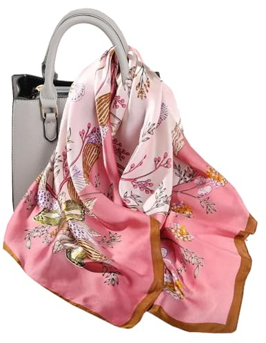 KOOYOL Femme Foulard Carré de Soie Multi-motifs Foulards de la mode légère Carré Wrap Sentir soie Écharpes