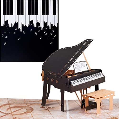Pop-up Geburtstagskarte 3D Klavier,Abschlusskarte,Aufmunterungskarte,Klappkarte mit Umschlag