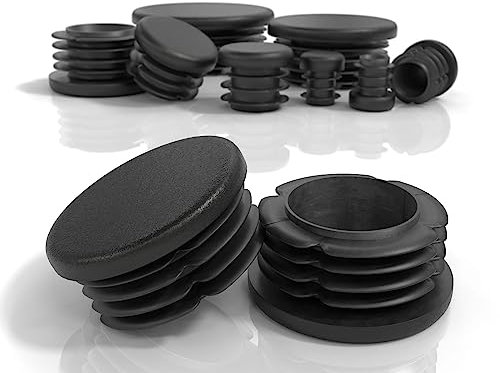PD® Bouchons à lamelles Ronds 50mm pour Tube Rond | Embouts Ronds PE | Bouchon Pied de Chaise | Bouchon Tube Carré pour Tubes Métalliques, Chaises, Canapés, Tables et étagères | 20 pcs.