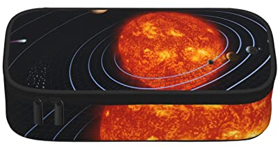 BAAROO Weltall Galaxy Sonnensystem Federmäppchen Große Kapazität Stifttasche Büro Schreibwaren Tasche Kosmetiktasche mit Fächern, farbe, 5.0cm*10.5cm*20.5cm, federmäppchen
