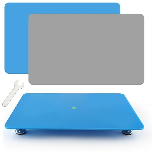 Nivellierbrett für Epoxidharz, 40,6x30,5cm Nivellierbrett für Harzarbeiten Verstellbarer Selbstnivellierender Tisch mit Silikonpad und Wasserwaage für DIY Kunstbedarf Acryl Gießwerkzeug