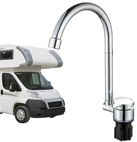 PEKMAR Robinet de Camping-Car | Robinet Pliant à Rotation Horizontale à 360°, Commande à poignée Unique,Robinets d'évier de Cuisine pour Camping-Cars, caravanes, hangars à Bateaux, Bar, Yacht