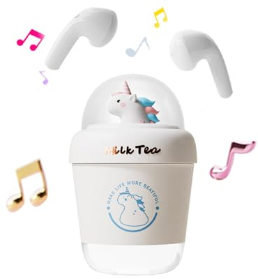 In Ear Kopfhörer Kinder Kabellos Bluetooth Kleine Ohrhörer Kinderkopfhörer Mini Wireless Earbuds Headphones Cartoon-Design für Arbeit Reisen Geschenk für Mädchen Frauen kleine Ohren für iPhone Android