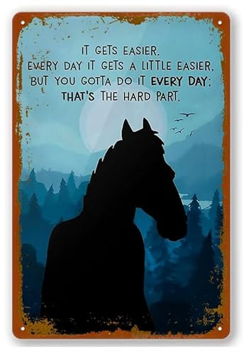 Bojack Horseman It Gets Easier Poster, Vintage-Metall-Blechschild, Wanddekoration für Garage, Hof, Zuhause, Café, Bar, Club, Hotel, 20,3 x 30,5 cm