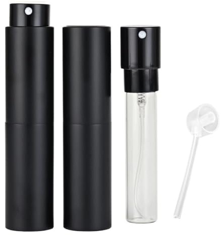 Fia Direct 8 Ml Twist Up Rotary Perfume Atomiser Aftershave Travel Refillable Bottle Portable Handbag Spray (Black, 8 ml)