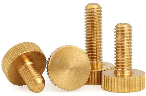 5/8 Stück M3 M4 M5 M6 M8 M10 Messing Flachkopf Handschraube GB835 Reines Kupfer Großkopf Rändel Handschraube Griff Schraube festziehen (Color : 22mm, Size : M4 (8Pcs))