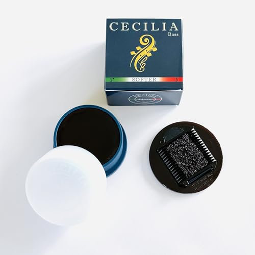 CECILIA Kolophonium für Bass weichere Formel, Bass-Kolophonium speziell formuliert für Bassbögen mit mitgeliefertem Kolophoniumstreuer
