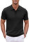 COOFANDY Men's Polo Shirts Short Sleeve Knitted Summer Poloshirts Basic Golf Polo T-Shirts Stretch Black XXL