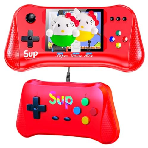 SGM-X7M, Retro Handheld Game Console for Kids Adults | 3.5'' LCD Screen Portable Video Game Console with Rechargeable Battery | 500 Classic FC Games Support 2 Players and TV Connection (Red)