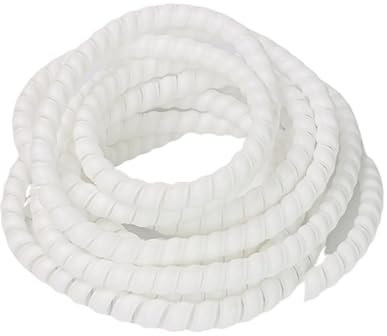 spiral protector 5 Meter Sleeving Tube Cover Spiral Wrap Line Pipe Protect Spiral Wrap Wire Organizer Winding Flame Retardant Cable Protector wraps cable(White,35mm)