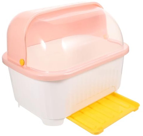 PRETYZOOM Escurridor de Platos para Encimera de Cocina Caja de Almacenamiento para Secar Platos Colador de Platos Soporte para Utensilios Ahorro de Espacio