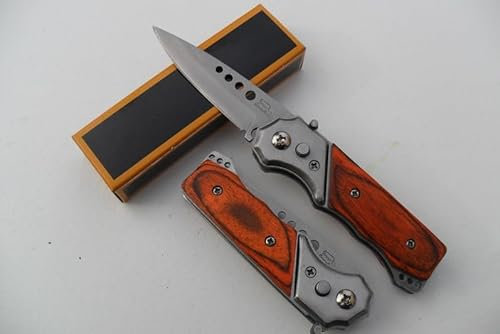 La Petite Caverne PC-095 - PETIT COUTEAU DE POCHE LAME ACIER 6,5 CM MANCHE EN BOIS 8,5 CM OUTDOOR