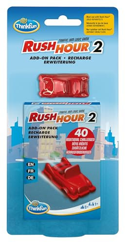 ThinkFun - 76614 - Rush Hour 2 - Erweiterung für das original Rush Hour. Mit neuen Herausforderungen für Jungen und Mädchen ab 8 Jahren.